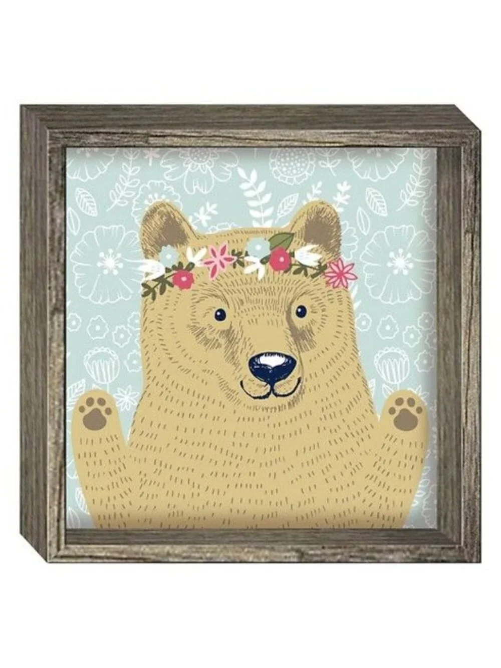 Cute Festival Bear Wood Framed Art Wall Decor by Pillowfort, 12